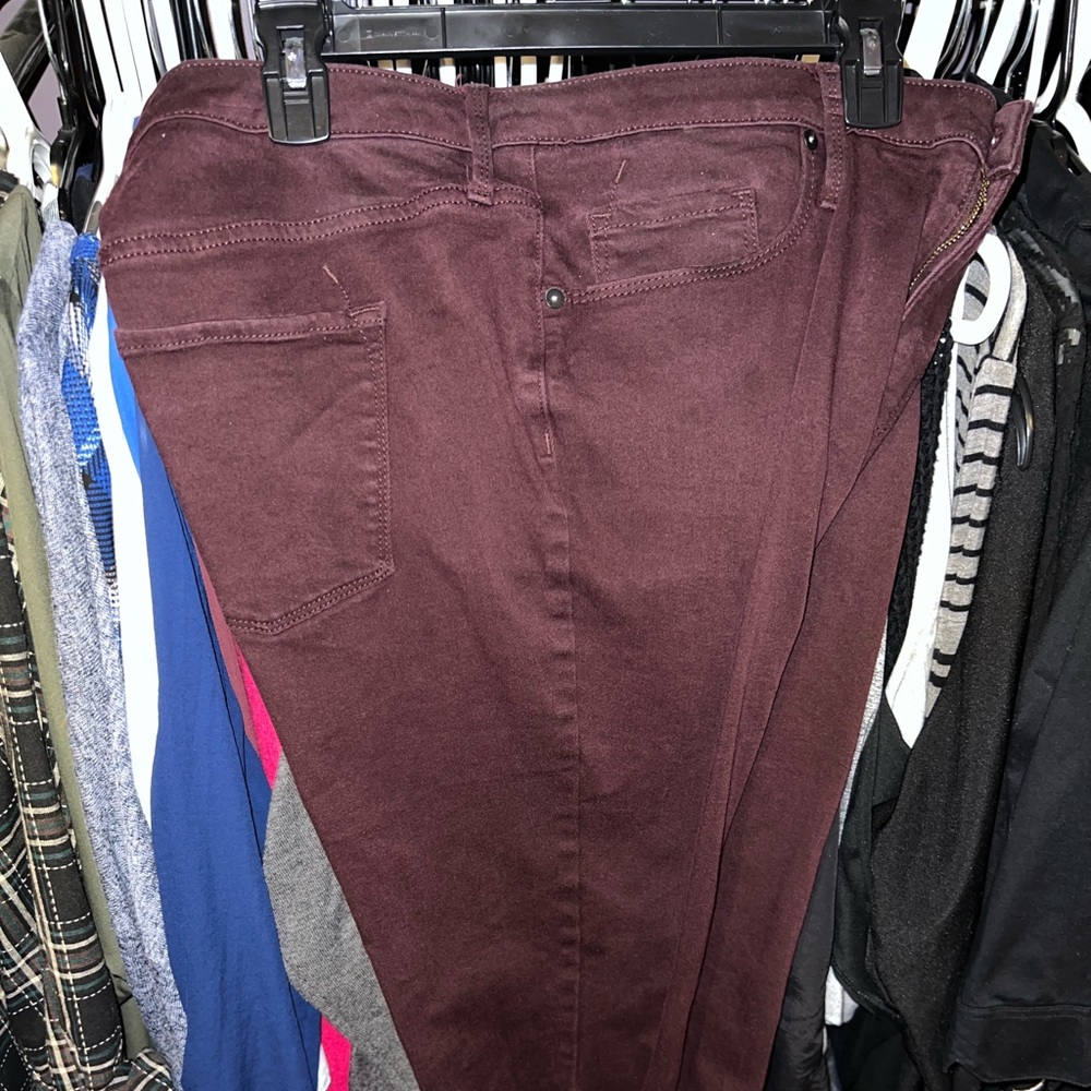 Maroon skinny jeans